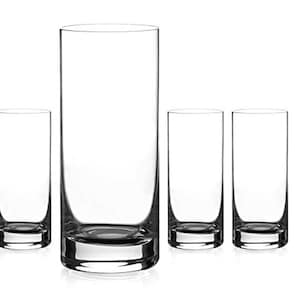 DIAMANTE Water Glasses Crystal Long Drink Hi Balls - &#39;Auris’ Collection Undecorated Crystal - Set of 4