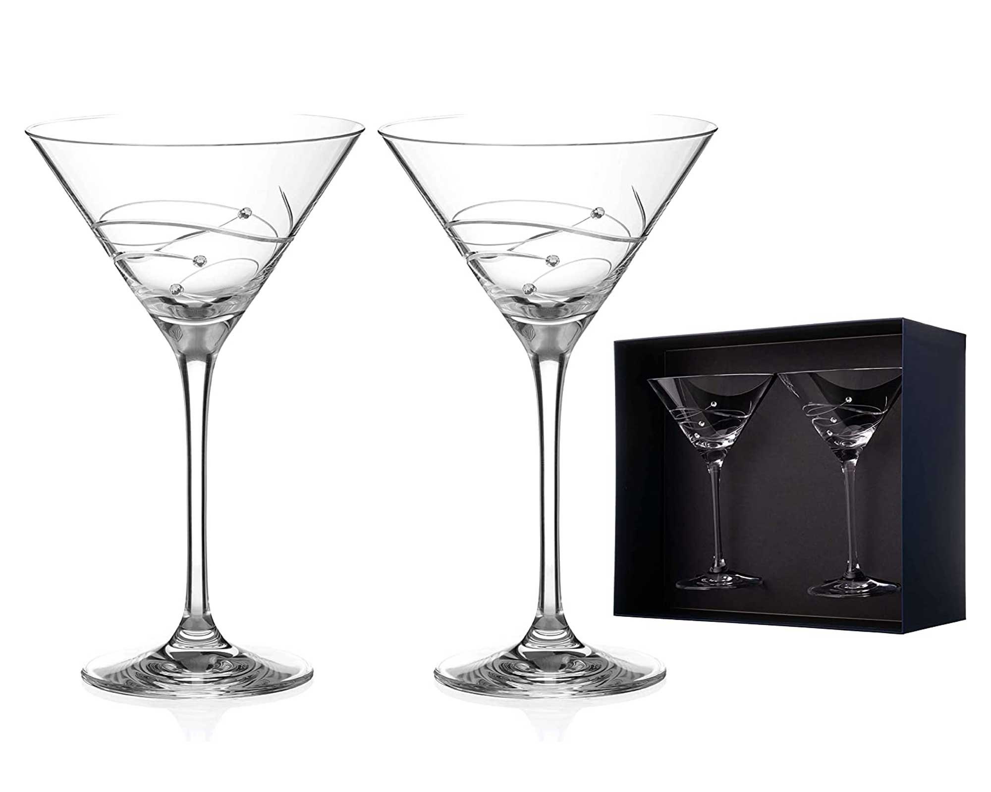 4 Large 1980s Wheel Cut Martini Glasses 