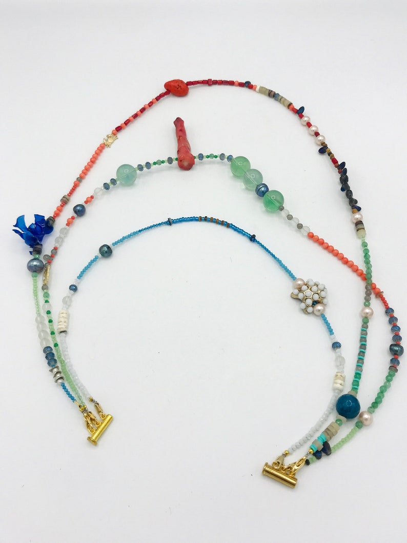 Keep it with you with my Okinawa\u2018s underseas 3 independent strands necklace natural stones Los Oce\u00e1nicos the summertime Missing the ocean