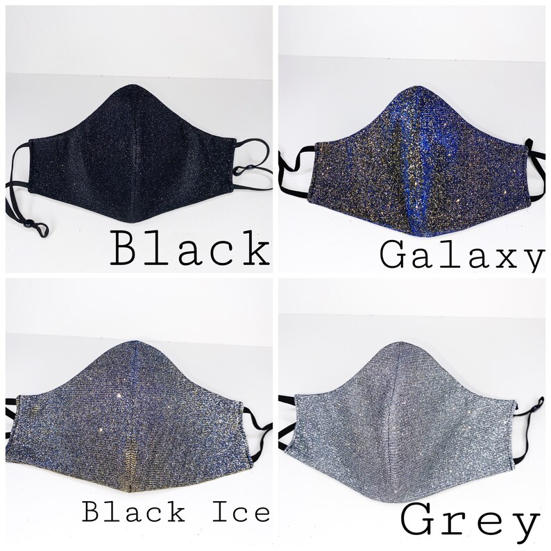 Glitter Face Mask 2 Pack Sparkle Glimmer Iridescent Mask New Colors Etsy
