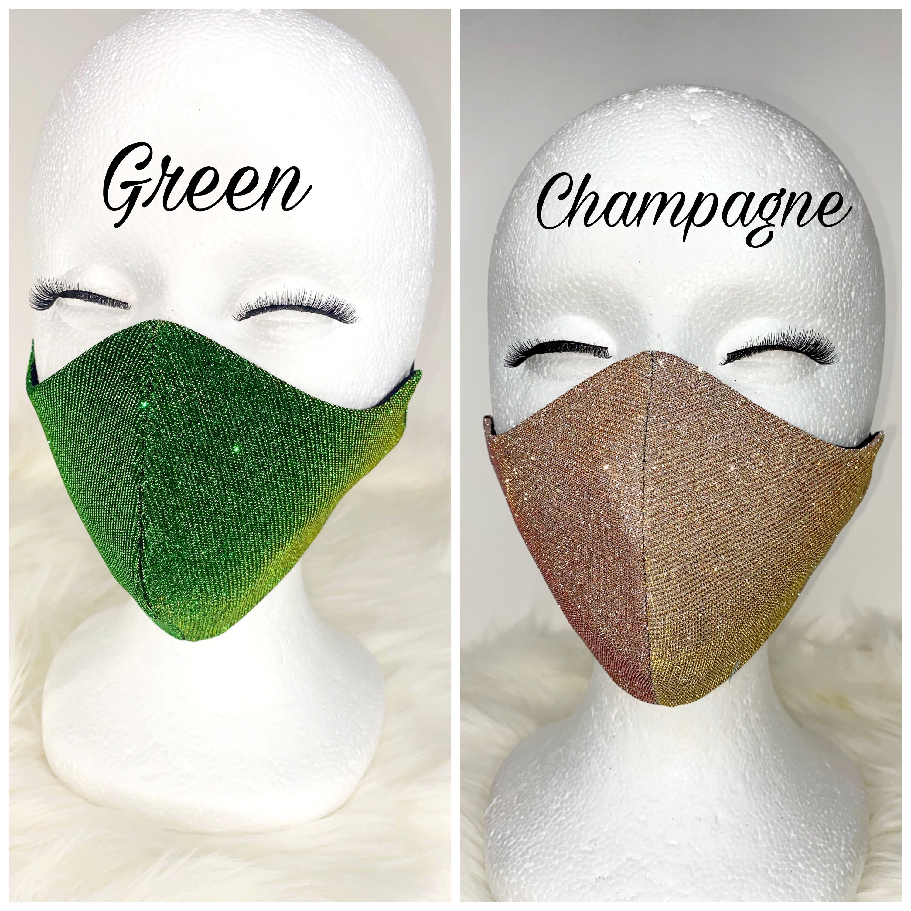 Glitter Face Mask Sparkle Glimmer Bling Mask 23 Colors Etsy