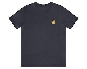 Mini Logo: DOGECOIN DOGE Shiba Inu Cryptocurrency UNISEX Bella+Canva Minimalist Crewneck Crew Neck Jersey Short Sleeve Cute Tee T Shirt Gift