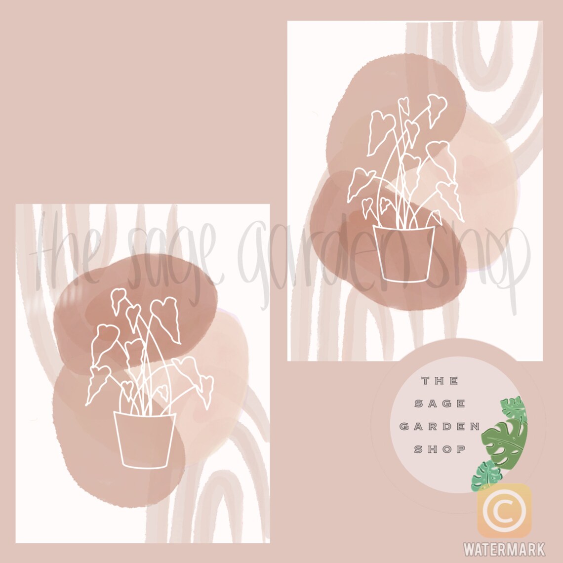 Plant Art Prints 2 Printable Download - Etsy