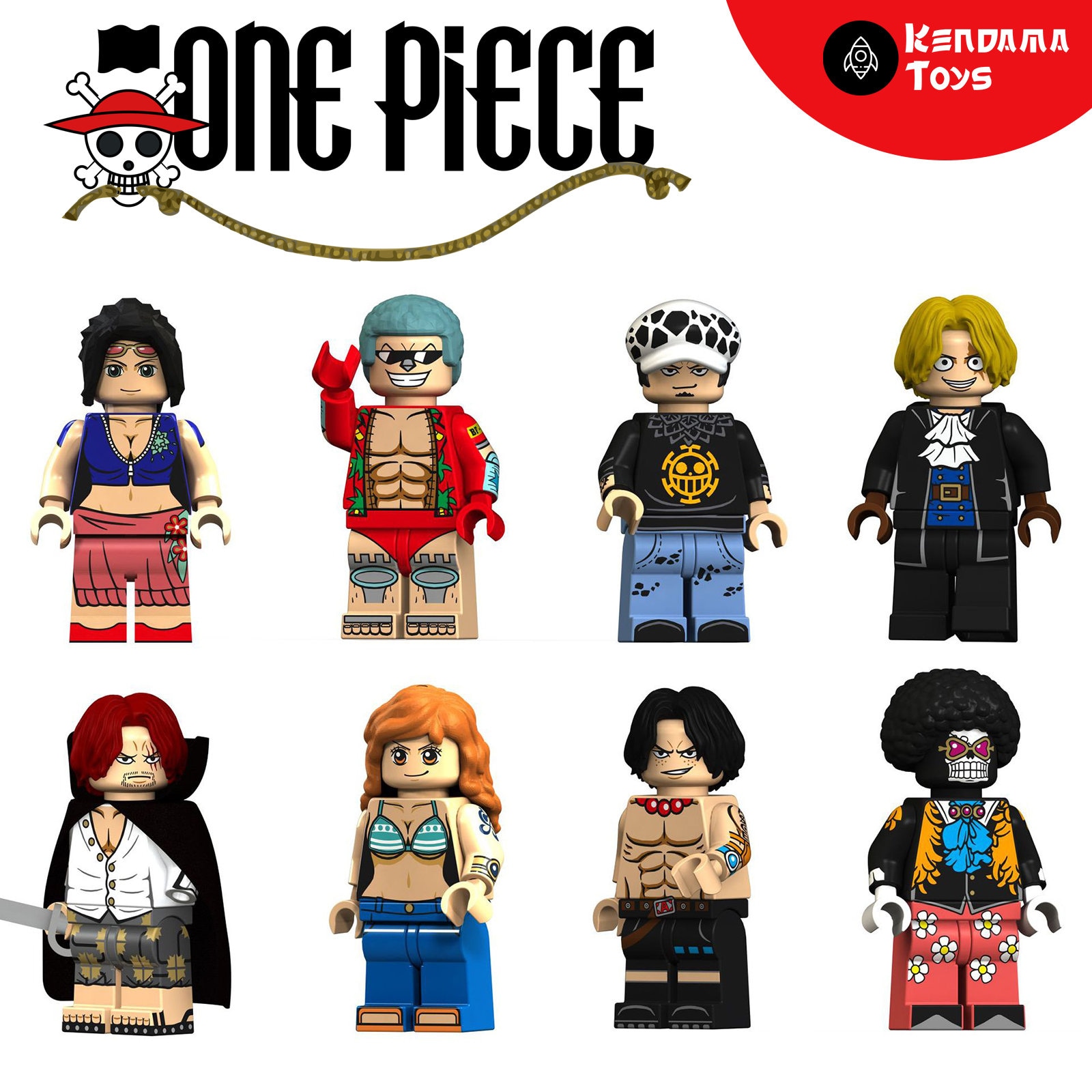 Details about   8pcs ONE PIECE custom  Luffy Robin FRANKY minifigure building block kids toy 