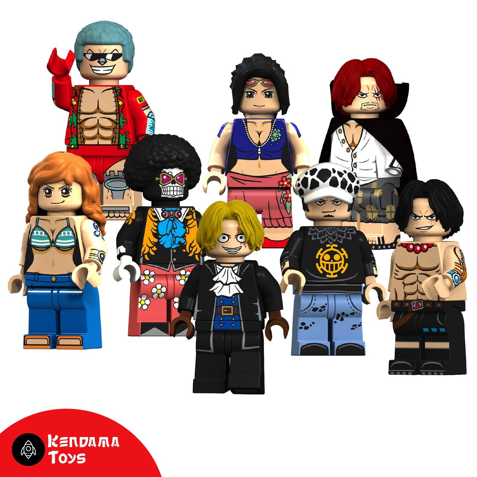Set of 8 LEGO Compatible One Piece Minifigures Nico Robin Etsy