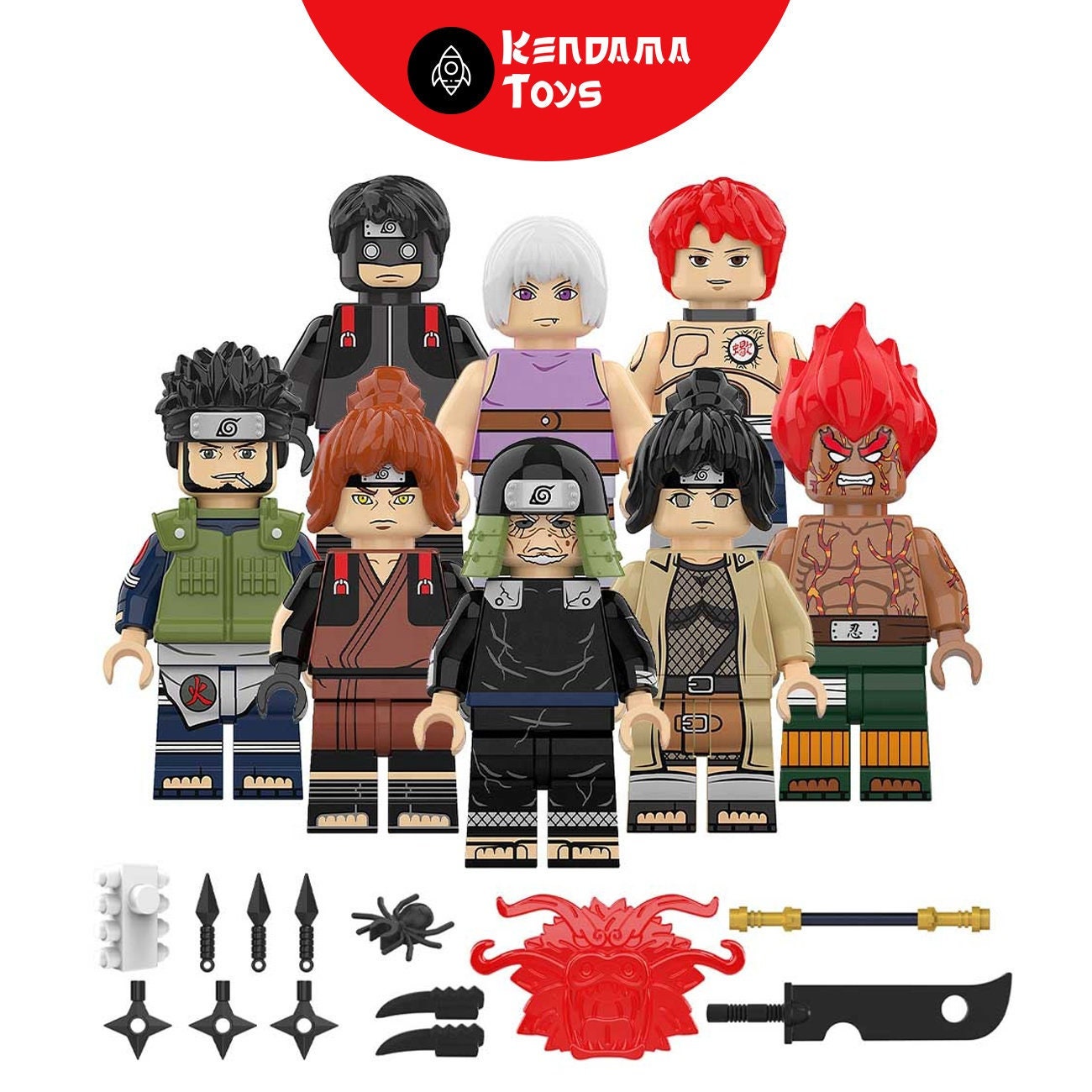 Set of 8 LEGO Compatible Naruto Minifi Figures Asuma Etsy UK