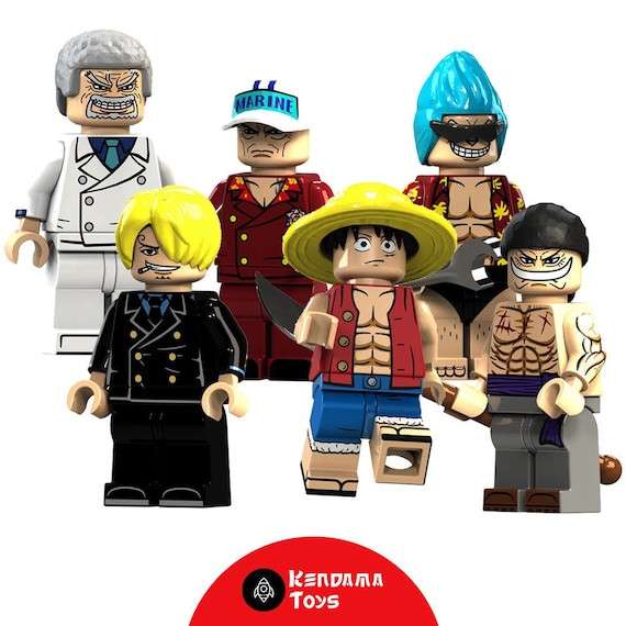 Set of 6 LEGO Compatible One Piece Minifigures Luffy Sanji Etsy