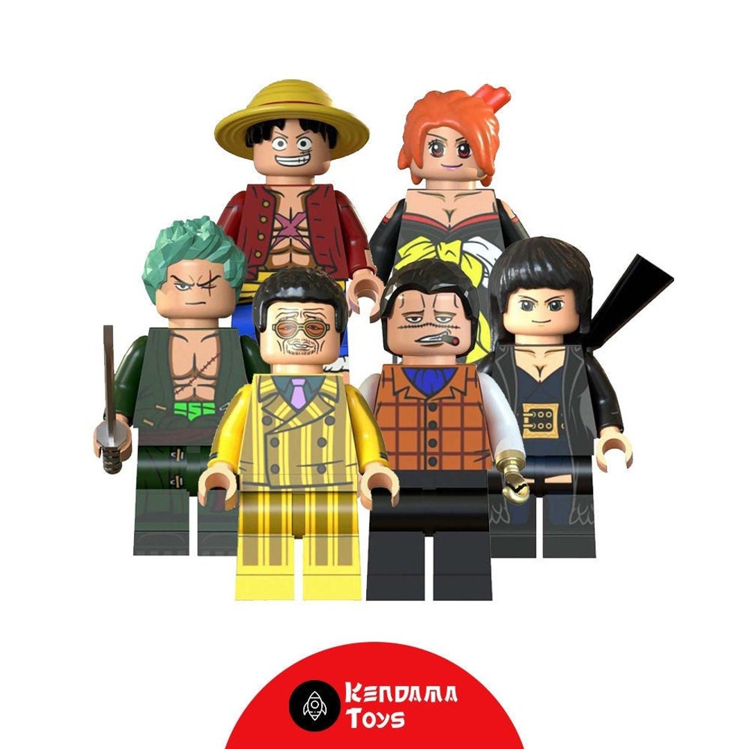 Set of 6 LEGO Compatible One Piece Minifigures Luffy
