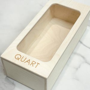Quart Bag Box, Single Wooden Box, Custom Box, Boxes for Kitchen, Minimalist Home Organizer, Baggie Organizer, Sandwich Box, Made in USA