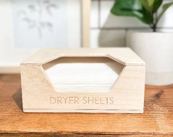 Dryer Sheet Dispenser Box, Wooden Dispenser for Dryer Sheets, Color Catcher Box, Detergent Sheets, Pods Box, Laundry Room Organization, USA