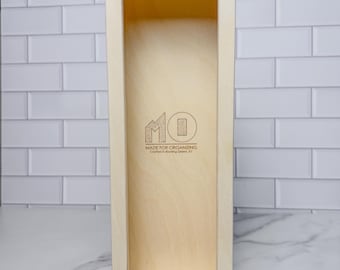 Gallon Baggie Organizer Box Handmade from Birch Wood - Wooden Kitchen Drawer Storage for Food Bags, Minimalist Design, Made in USA