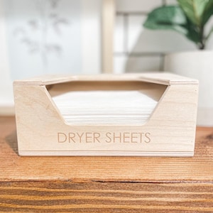 Dryer Sheet Dispenser Box, Wooden Dispenser for Dryer Sheets, Color Catcher Box, Detergent Sheets, Pods Box, Laundry Room Organization, USA