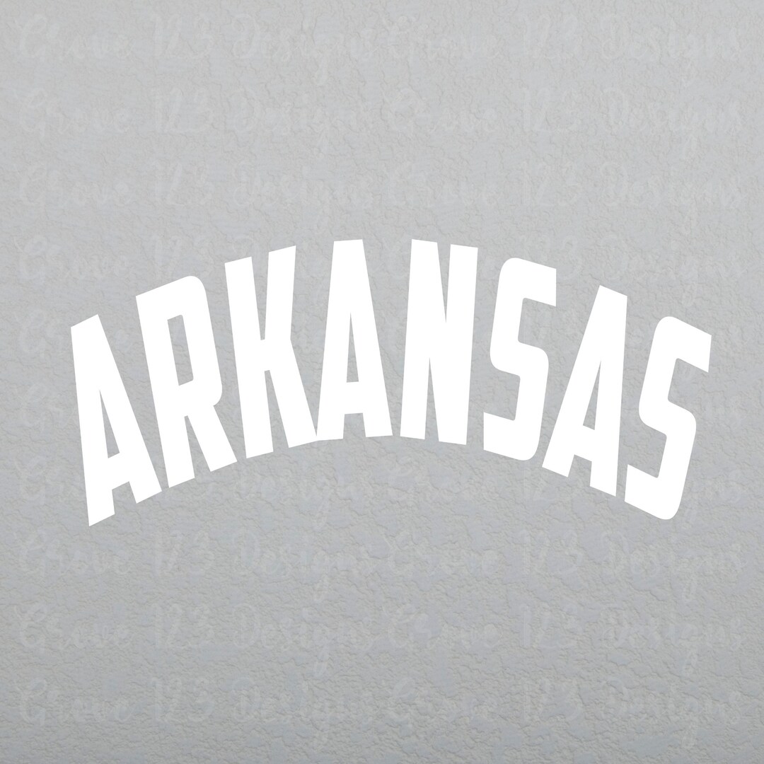 Arkansas Word Curved White Design PNG Digital Design Download Etsy