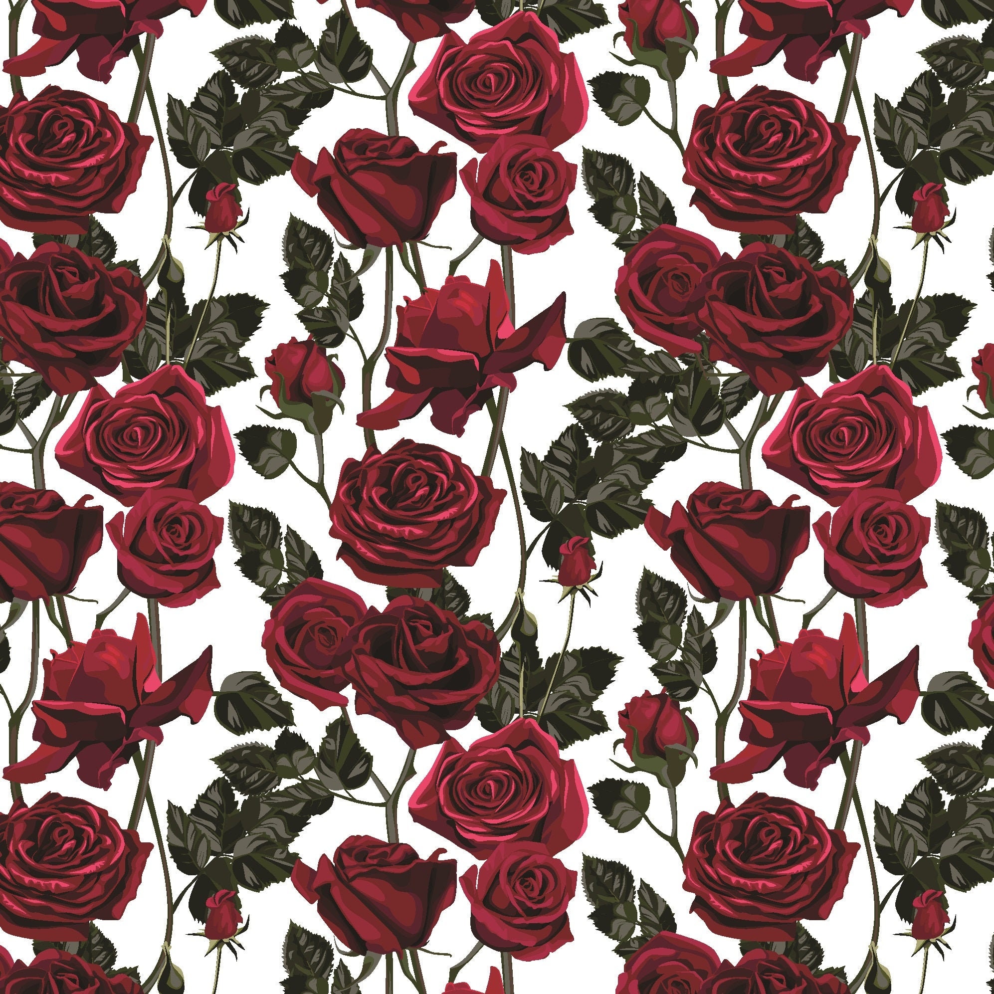 Mothers Day Wrapping Paper,Red Roses,Floral Beautiful Gift Wrap 