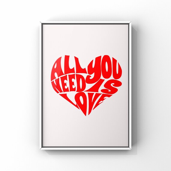 John Lennon Woman Quote Song Lyric Print - Red Heart Print