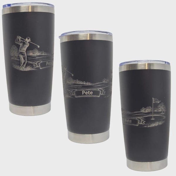 Copo térmico personalizado com nome para golfe, presente para ele.