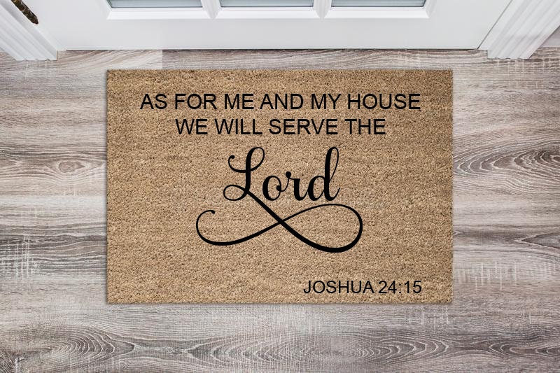 Scripture Mat Doormat Lord Joshua Front Door Mat Custom Rug