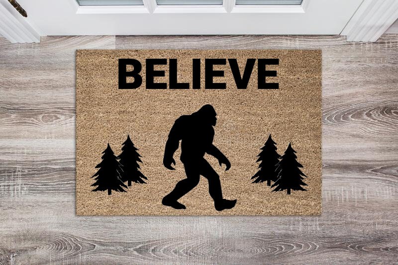 Bigfoot Sasquatch Believe 18x30 Funny Outdoor Door Mat Front Etsy