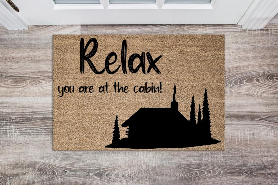 Cabin Mat Front Door Entrance Home Entrance Outdoor Rug Coir Funny Doormat House Warming
