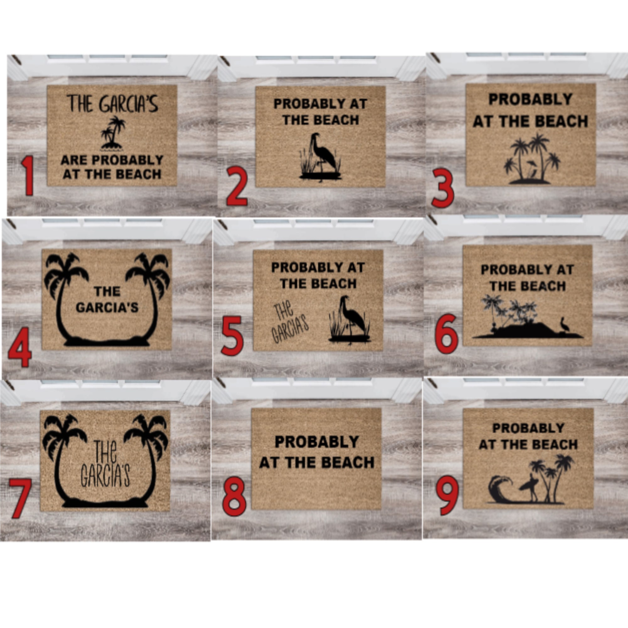 Beach Theme Outdoor Door Mat Probably at the Beach Pelicans Etsy