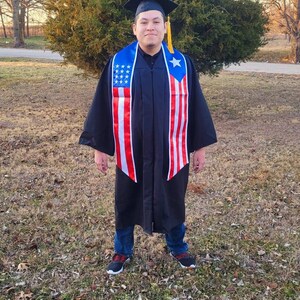 Puerto Rico USA Graduation Stole; PR graduation, Senior Sash, Class of 2025, Graduation Gift, Puertorriqueño graduado, Soy de PR, Grad Sash