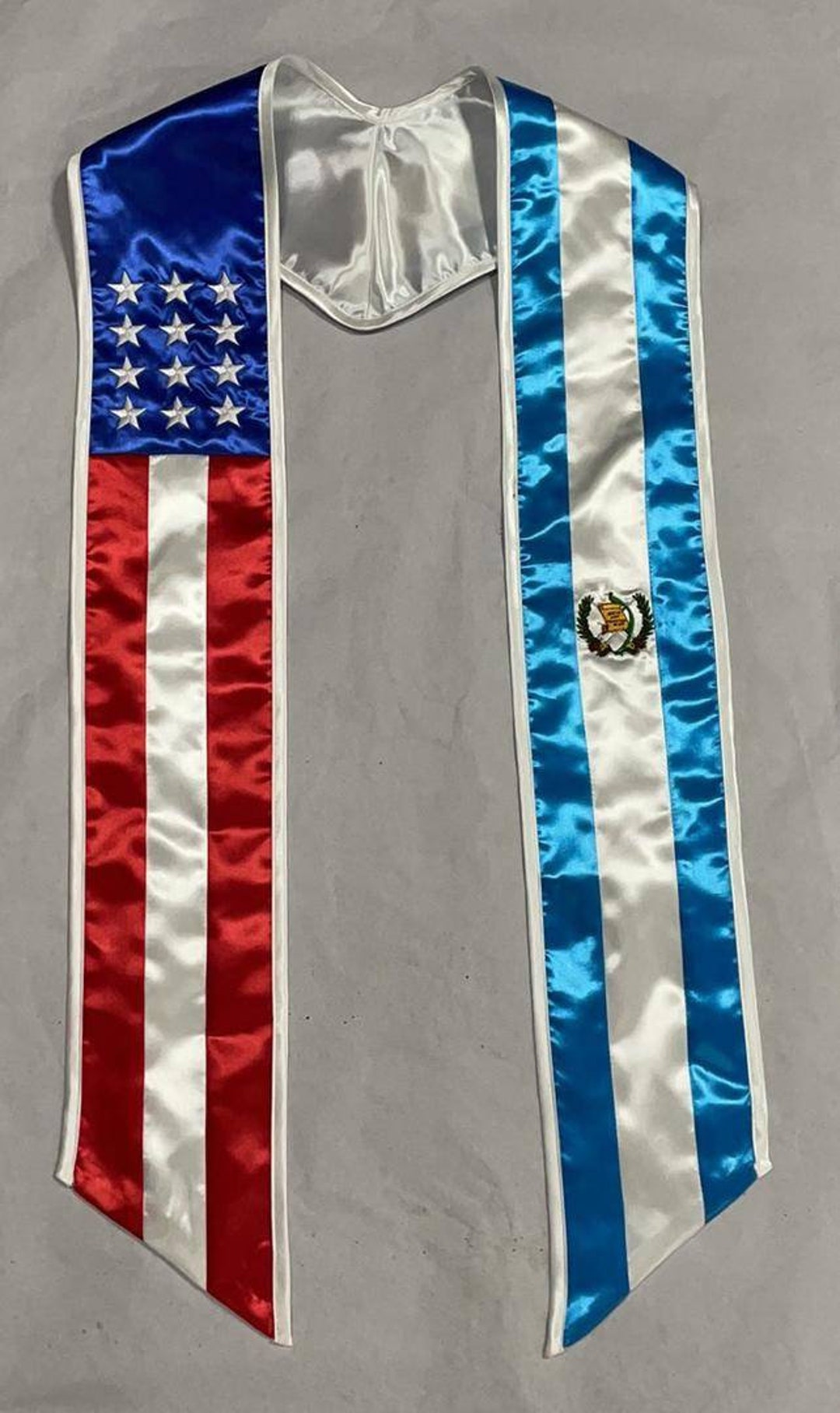 Guatemala/usa Graduation Stole Hispanic Graduation Stoles Etsy