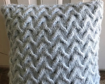 Cozy Knit Pillow - Handmade Knit Pillow - Chunky Soft Sweater Pillow
