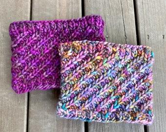 Spiral knit cowl - winter scarf - cozy scarf - hand knit cowl - Malabrigo Rasta cowl