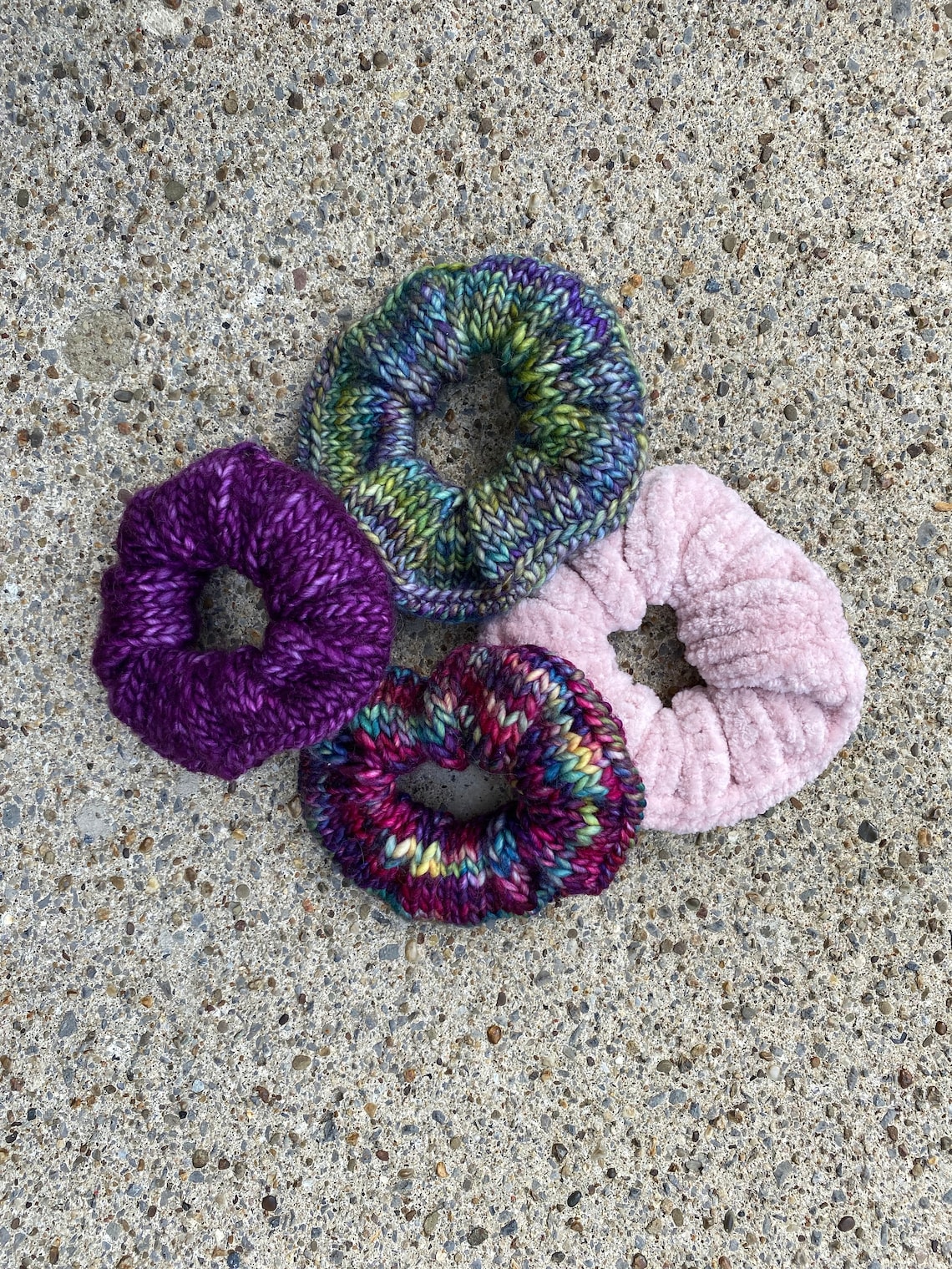 Hand Knit Scrunchie Hair Tie Knit Hair Accessory Etsy