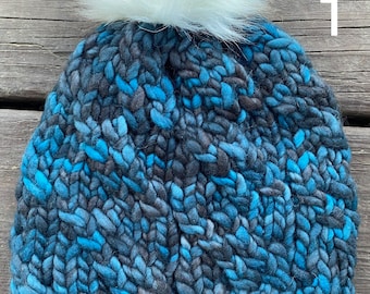 Zephyr Beanie - Hand Knit Hat - Malabrigo Rasta Knit Hat - Knit Beanie - Winter Hat - Cozy Warm Gifts - Custom Hat - Beanie with Cables