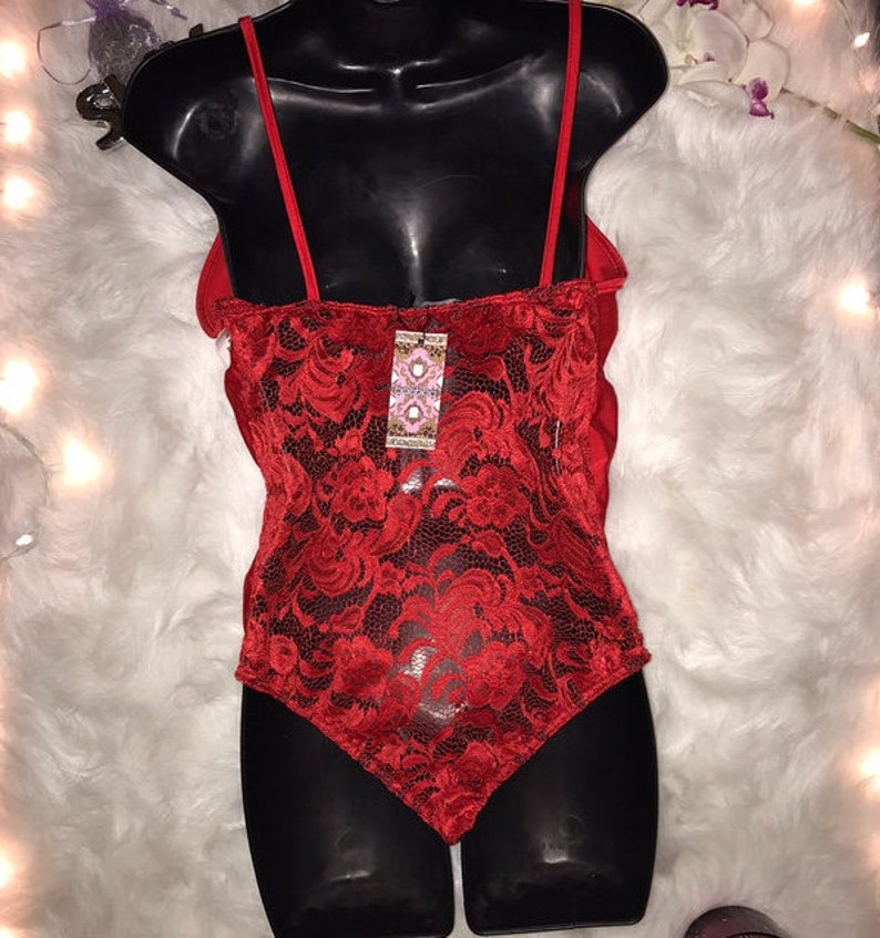Red Satin Lace Teddy Size 16 New With Tags | Etsy