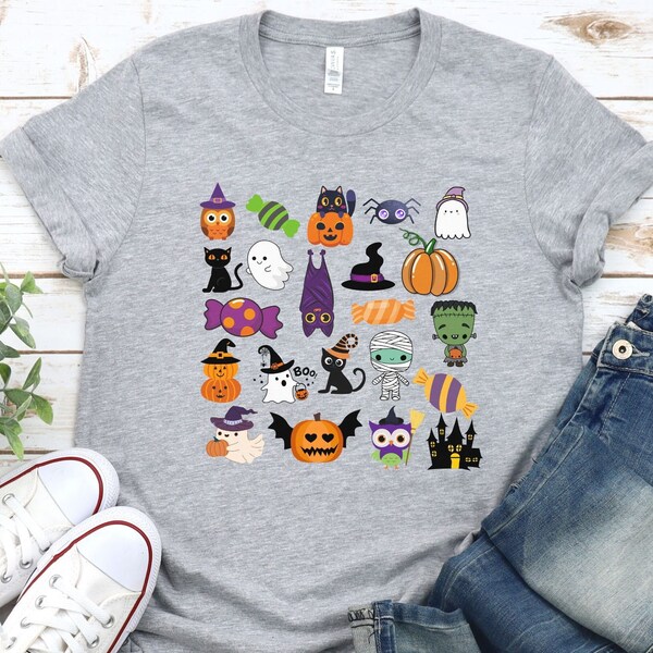 Halloween Doodles Shirt, Halloween Shirt, Cute Halloween Theme Shirt, Happy Halloween Shirt, Everything Halloween Cute black cat mummy