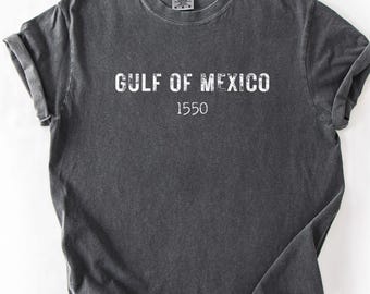 Gulf of Mexico Comfort Colors T-Shirt, Distressed Map Unisex Tee, Anti Trump Shirt