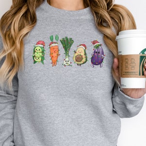 Vegan Sweatshirt, Christmas sweatshirt, Vegan Christmas gift, gift for vegetarian, cute veggie tshirt for foodie gift, Christmas clothing