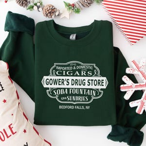 Its a Wonderful Life Sweatshirt, Mr Gowers Drugstore vintage sweatshirt for Christmas movie lover, Classic Christmas gift for family