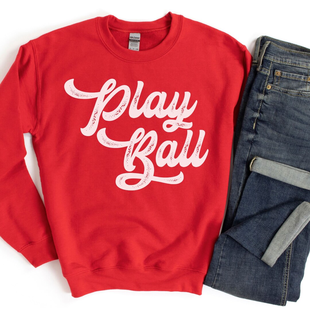 Playball Retro Baseball Sweatshirt for Mom, Sweatshirt Gift for
