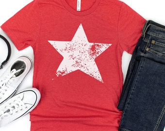 Distressed Star Shirt, White Star Shirt, Black Star, Star Shirt, Star Tee Shirt, Big Star T Shirt, Chaos Star Shirt Women,Men's Star T-Shirt