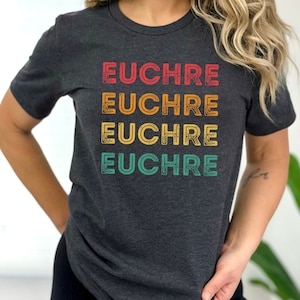 Euchre shirt gift for card player, Midwest Retro Euchre Shirt for Her, Cute Euchre tshirt for mom, Euchre tshirt for game night fun