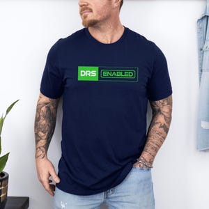Camiseta inspirada en las carreras de Fórmula 1 con DRS habilitado para hombre, divertida camiseta de carreras de Fórmula 1 para papá, camiseta con sistema de reducción de arrastre con DRS habilitado