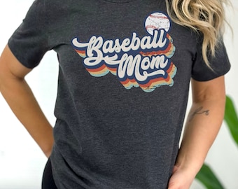 Baseball Mom Shirt, groovy baseball tee, vintage retro design, baseball mom t shirt, gift for baseball mom, playball game day shirt for mom