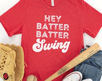 Baseball Fan Shirt, baseball shirt for Mom, hey batter batter tshirt, distressed shirt for game day, baseball season shirt for Mothers Day