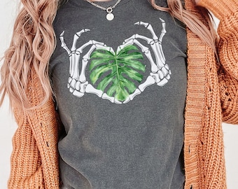 Monstera Lover Shirt, Plant Skeleton tee, Comfort Color Shirt, Plant Shirt, Plant Gifts, Plant Lover Gift, Houseplants T, Skeleton Hands