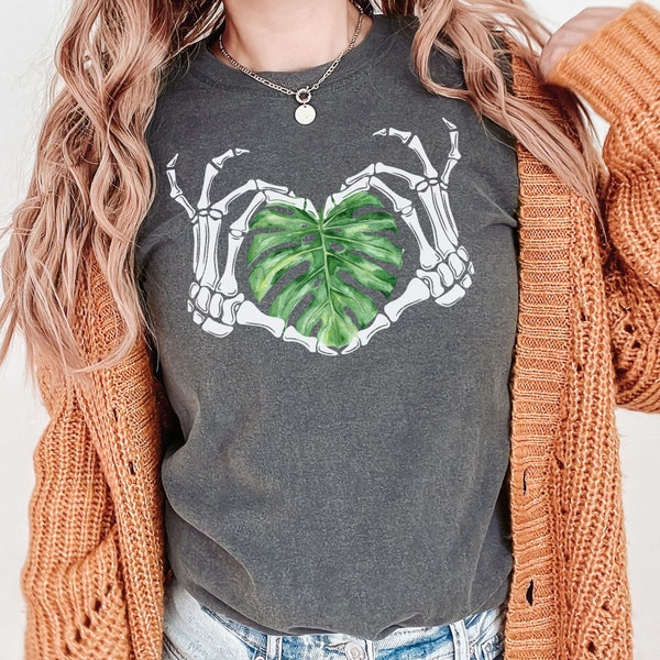 Monstera Lover Shirt, Plant Skeleton tee, Comfort Color Shirt, Plant Shirt, Plant Gifts, Plant Lover Gift, Houseplants T, Skeleton Hands
