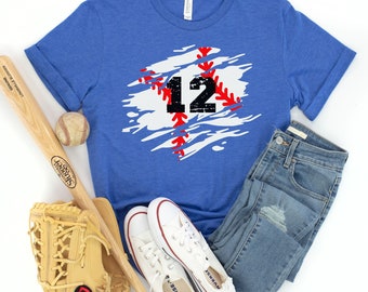 Custom Baseball Mom T Shirt With Kids Number Personalized Baseball Shirt, Custom Shirt For Baseballer, Personalized Baseball Number Shirt