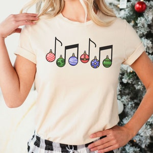 Christmas Ornament Music Note T-Shirt, Holiday Music Lover Tee