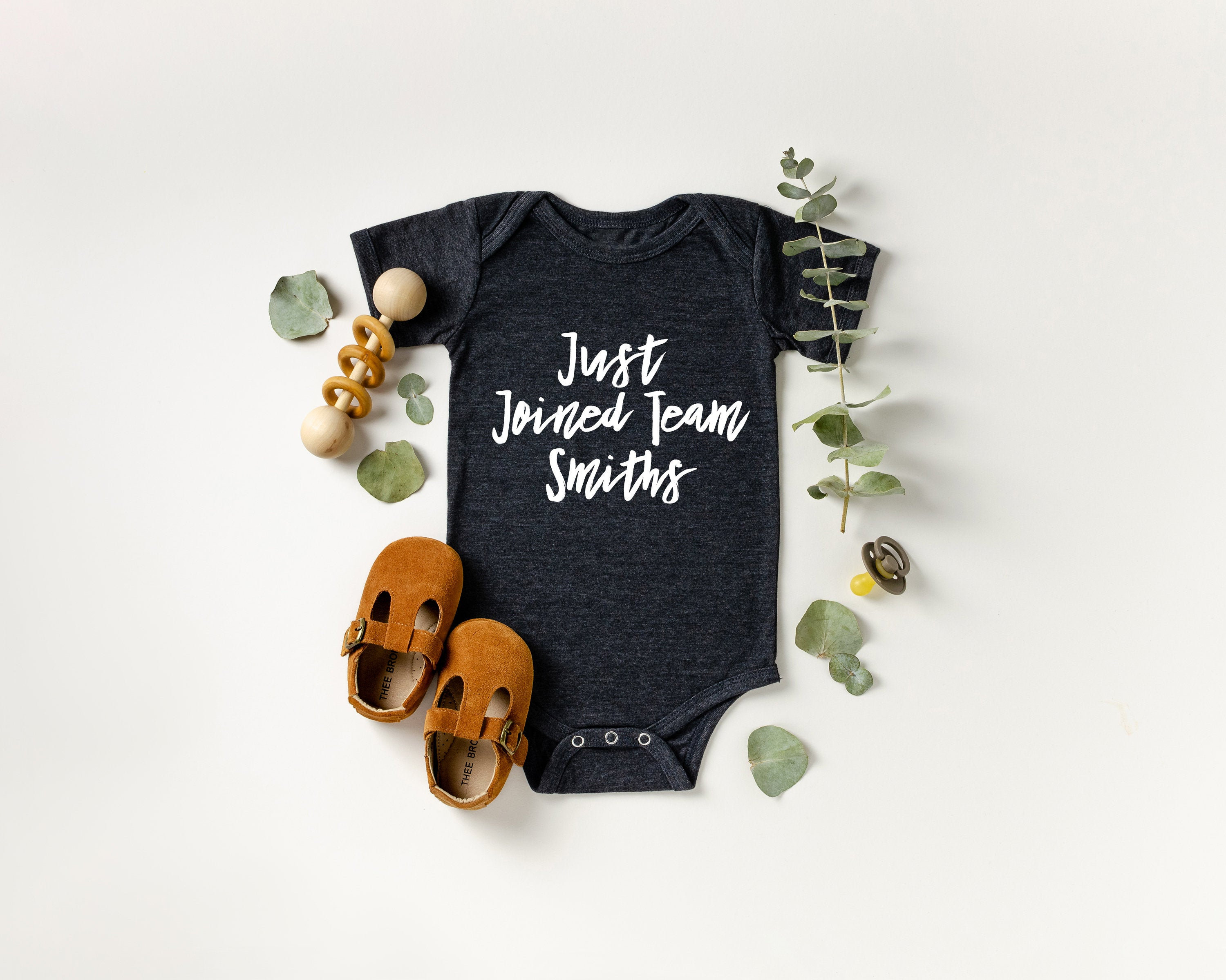 Just Joined team Lastname Onesie® Announcement Name Onesie® Etsy