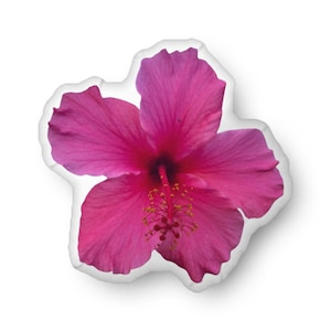 Hibiscus Custom Shaped Pillow - Tropical Flower Decor, Floral Accent Cushion, Botanical Home Decor, Unique Gift for Garden Lover