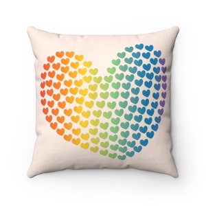 Pride Heart Pillow Love is Love Rainbow Pillow Cover Throw Pillow Decorative Pillow Home Decor Cushion Modern Chic Gay Lesbian