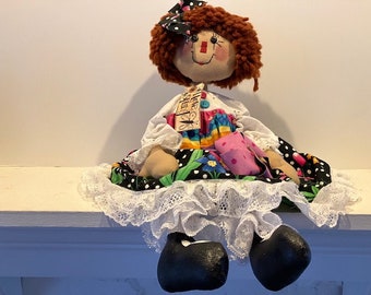 作家テディベア　jan doll OOAK Jan shackelford Jan Shackelford Ooak Handmade Soft Sculpture Doll. Rare and