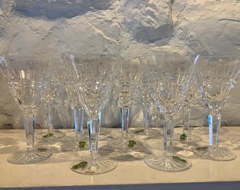 Exquisite Waterford Water/Wine Goblets, never used, with labels and signed, Glenmore Pattern set of 10 available individually or as set